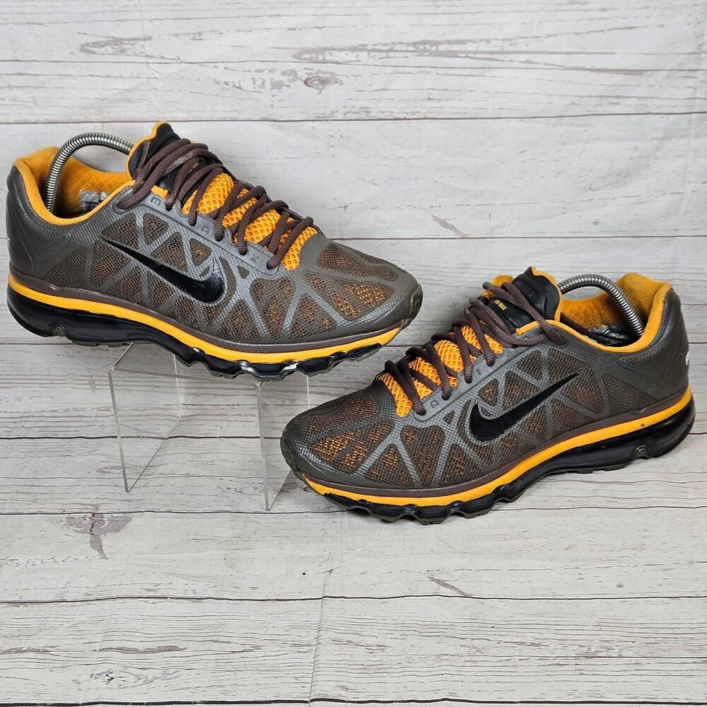Nike Air Max 429889-080 Men's 10.5 Dark Grey Orange Running Athletic Shoes